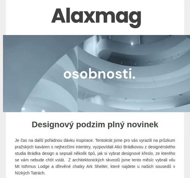 ALAXMAG.CZ: Novinky ze světa designu – říjen 2021 | Nuslet.cz