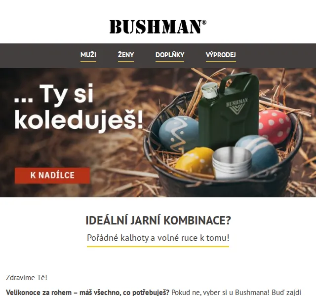 BUSHMAN: Akce na kalhoty a mikiny – červen 2026 | Nuslet.cz