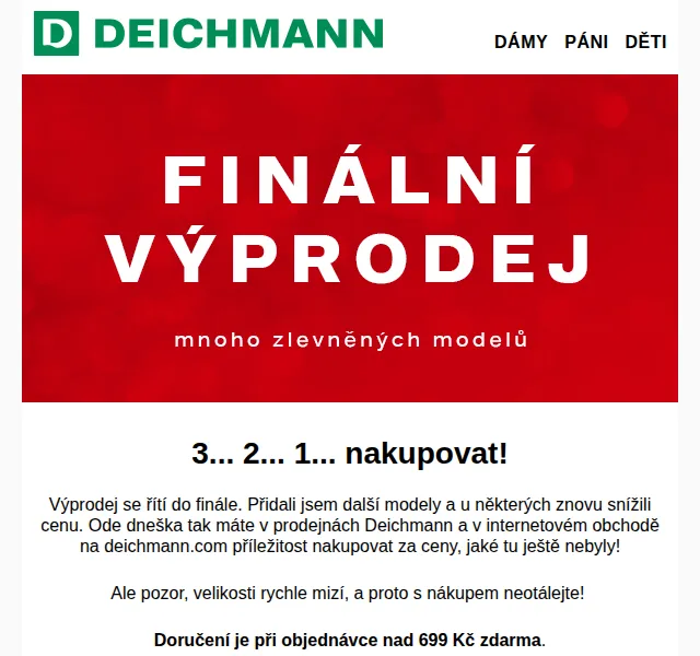 DEICHMANN: Výprodejové finále – až 50 % sleva – červen 2026 | Nuslet.cz