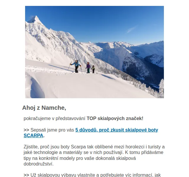 Namcheshop: SCARPA skialpové boty – červen 2026 | Nuslet.cz