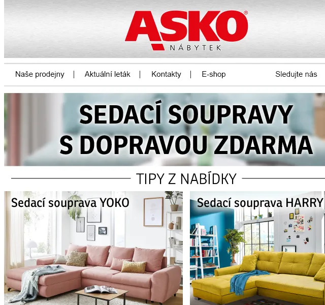 Asko Nábytek: nová sedačka výhodně – červen 2026 | Nuslet.cz