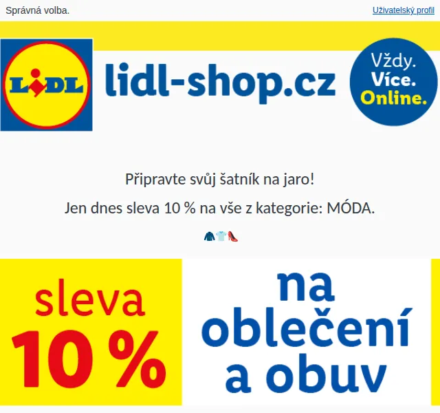 Lidl: Sleva 10 % na módu – březen 2024 | Nuslet.cz