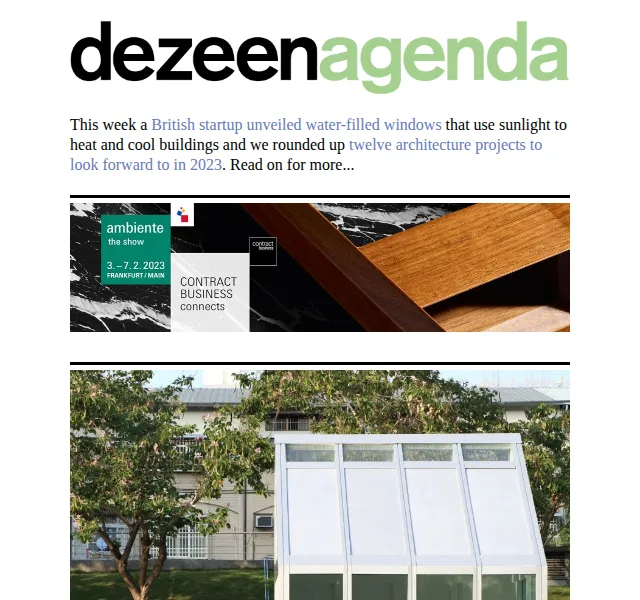 Dezeen Daily: 12 architektonických projektů roku 2023 – červen 2026 | Nuslet.cz