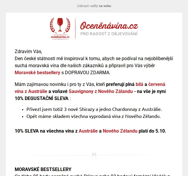 Vláďa z Oceněnávína.cz: Moravské bestsellery a 10% na Austrálii a Nový Zéland – červen 2026 | Nuslet.cz