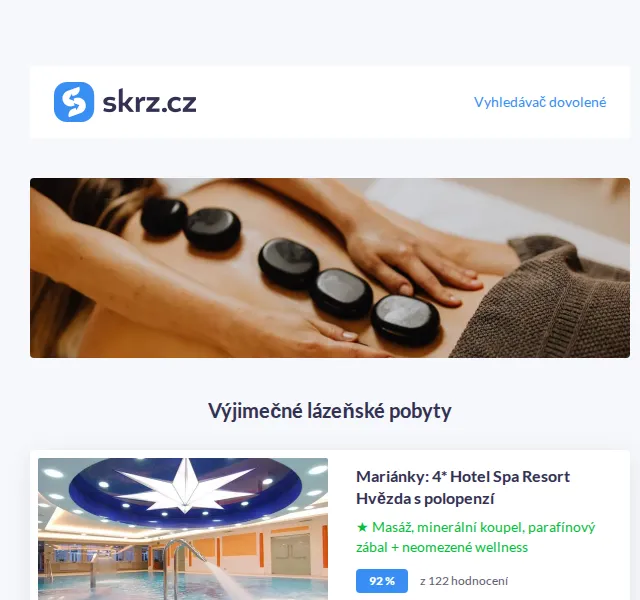 Vánoce na Skrz: Lázeňské pobyty s masáží – červenec 2026 | Nuslet.cz