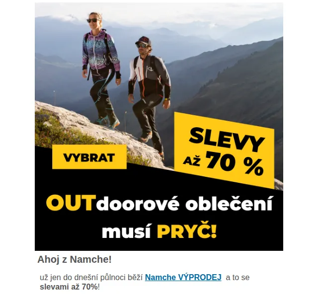 Namcheshop: Výprodej se slevou až 70 % – červenec 2026 | Nuslet.cz