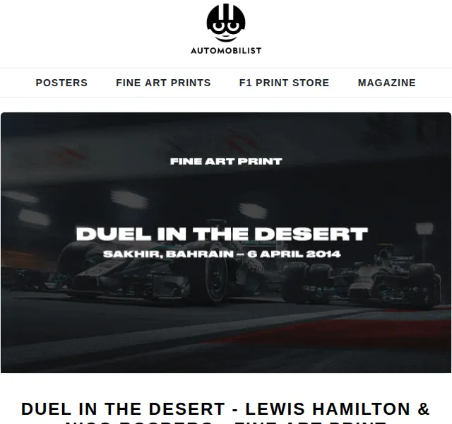 Automobilist: Duel in the Desert Fine Art Print – červen 2026 | Nuslet.cz