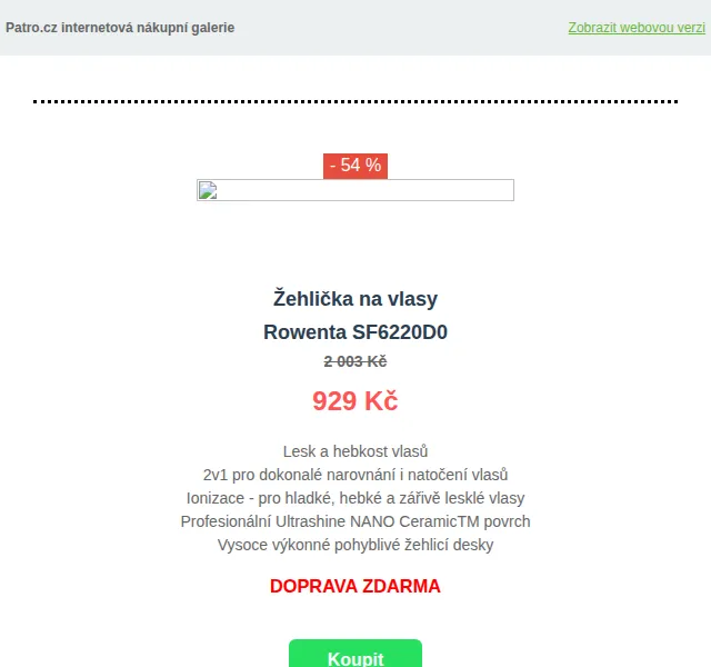 Patro.cz: Rowenta žehličky a kulmy až 56 % – červen 2026 | Nuslet.cz