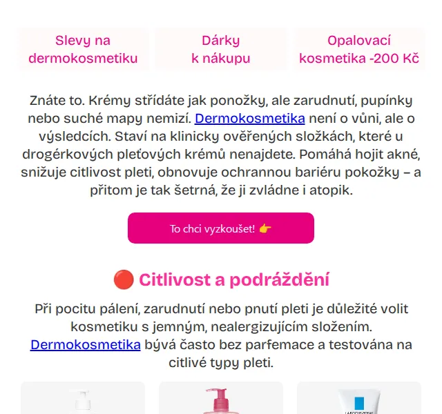 Pilulka.cz: Dermokosmetika se slevou až 200 Kč – červen 2026 | Nuslet.cz