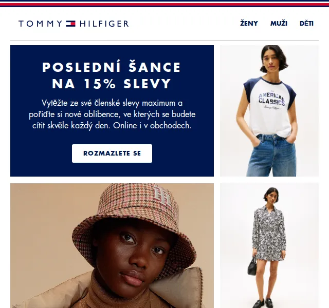 Tommy Hilfiger: 15% členská sleva – červen 2026 | Nuslet.cz