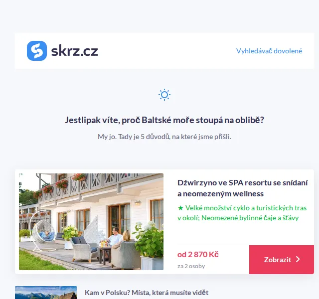 Vánoce na Skrz: Baltské moře dovolená od 2 870 Kč – červen 2026 | Nuslet.cz