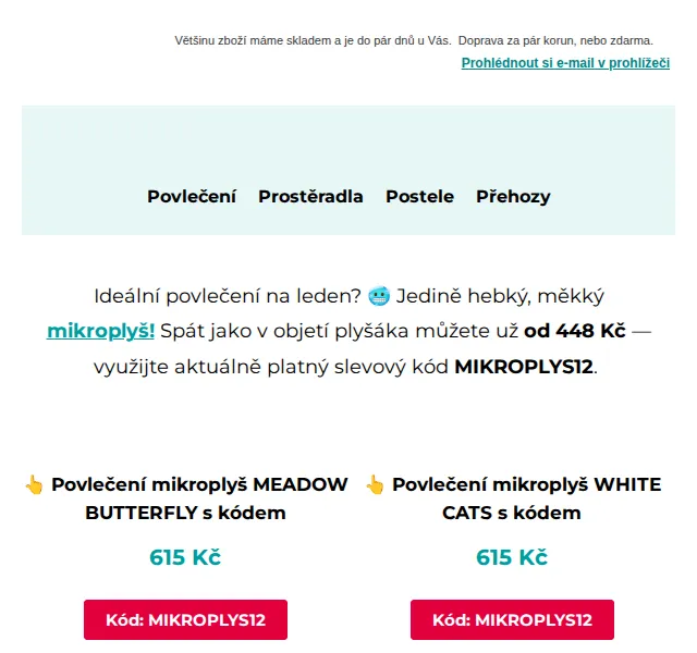 Výprodej povlečení: Sleva až 12 % na mikroplyš – červen 2026 | Nuslet.cz