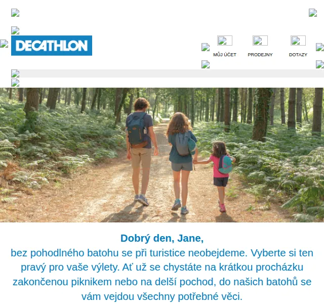 DECATHLON: Turistické batohy od 489 Kč – červen 2026 | Nuslet.cz