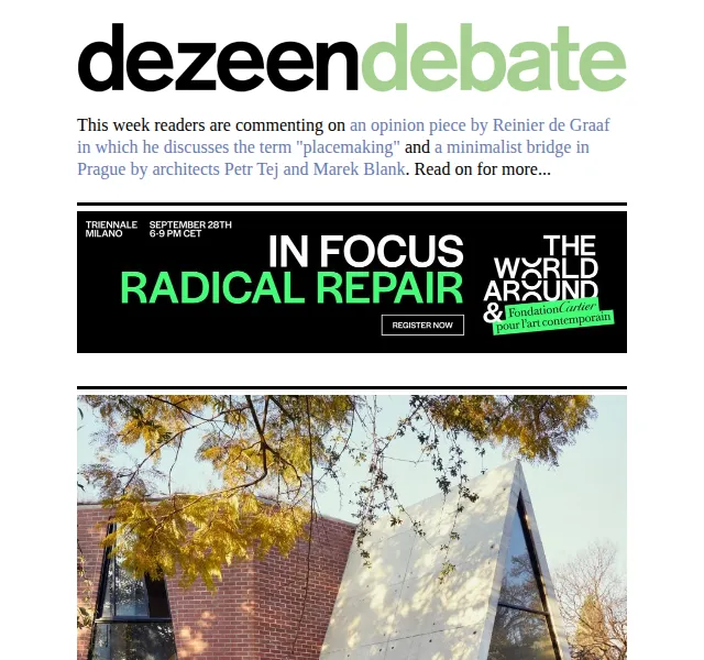 Dezeen Daily: Nejlepší architektonické články týdne – červenec 2026 | Nuslet.cz