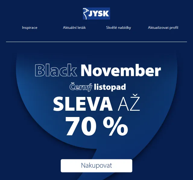 JYSK: Black November se slevami až 70 % – červen 2026 | Nuslet.cz