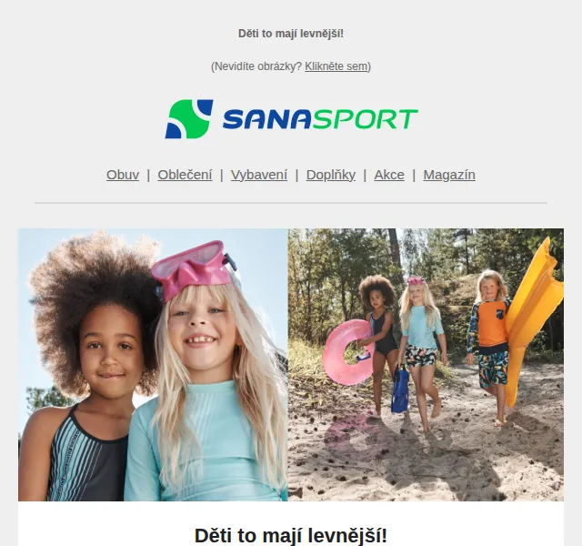 Sanasport: -15 % na dětské sportovní vybavení – červen 2026 | Nuslet.cz