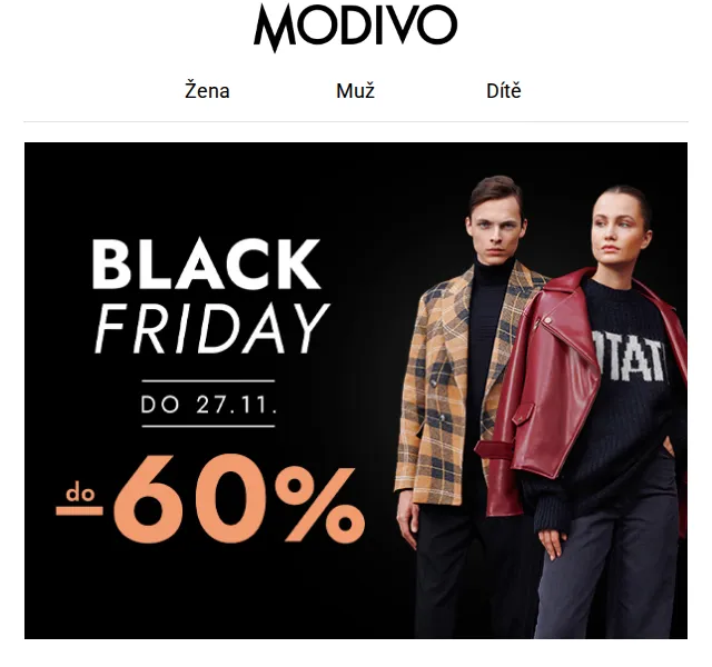 Modivo: BLACK FRIDAY slevy do -60 % – červen 2026 | Nuslet.cz
