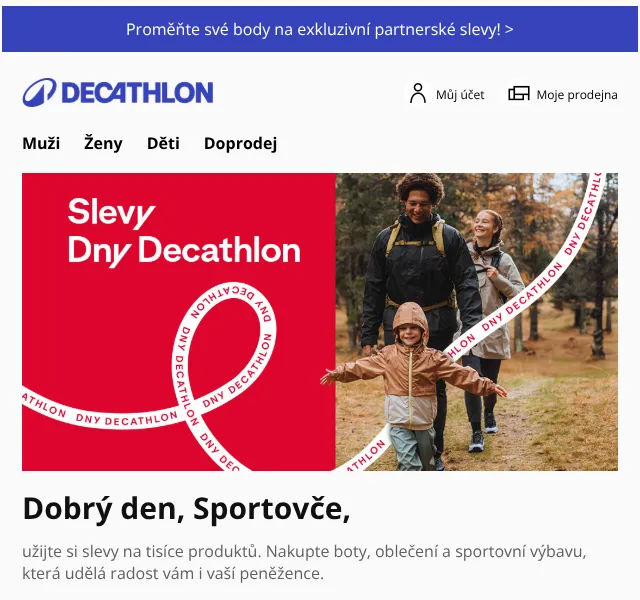 Decathlon: slevy až 28 % – září 2026