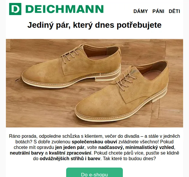 DEICHMANN: společenská obuv pro pány a -20 % SKECHERS – červen 2026 | Nuslet.cz