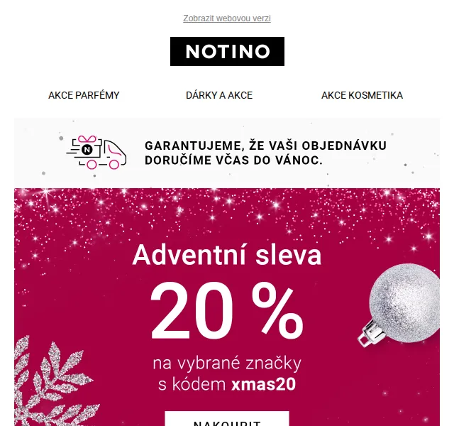 Notino: Adventní slevy 20 % na TOP značky – červen 2026 | Nuslet.cz