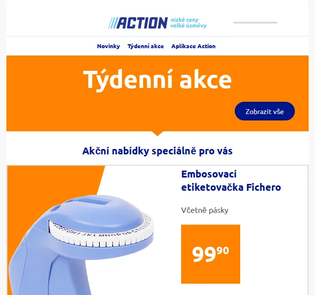 Action: Embosovací etiketovačka Fichero od 99 Kč – červenec 2026 | Nuslet.cz