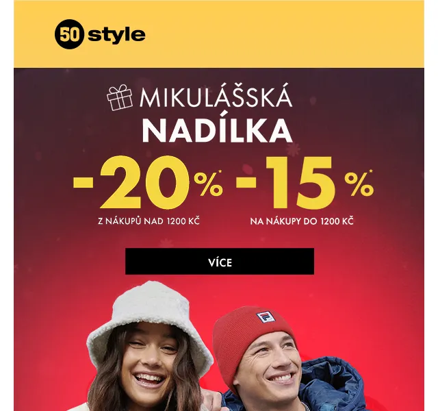 50style: Mikulášská nadílka – sleva až 20 % – červen 2026 | Nuslet.cz