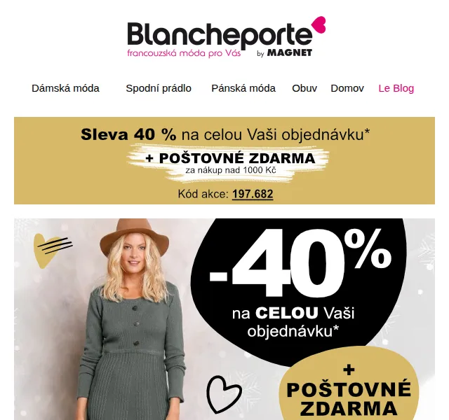 Blancheporte: Zimní outfity se slevou 40 % – červenec 2026 | Nuslet.cz