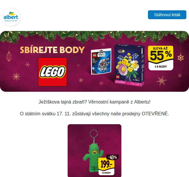 Albert: LEGO a VIVO věrnostní akce s body – červen 2026 | Nuslet.cz