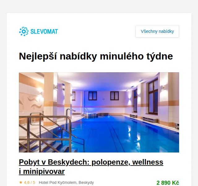 Slevomat: Dovolená v Beskydech s polopenzí a wellness od 2 890 Kč – červen 2026 | Nuslet.cz