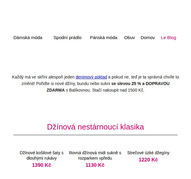 Blancheporte: Denimový speciál s 25% slevou – červen 2026 | Nuslet.cz