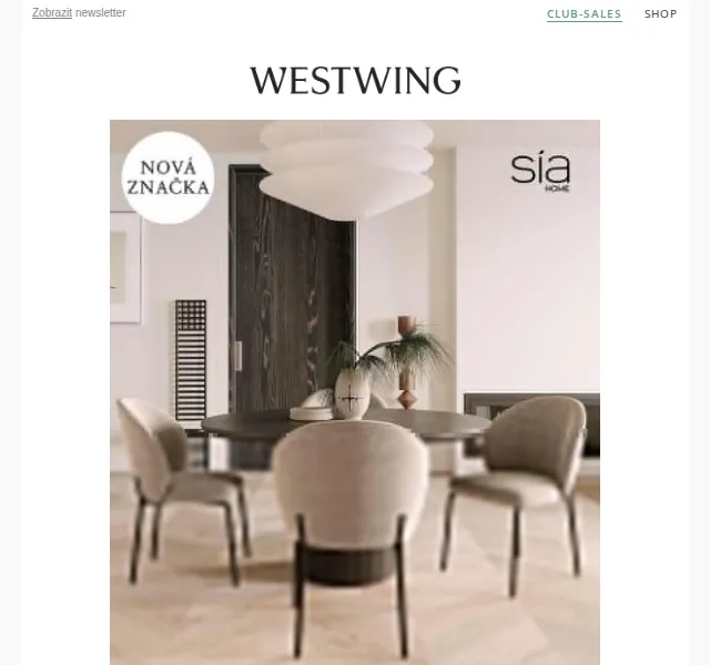 Westwing: Sia Home a German Design – červenec 2026 | Nuslet.cz