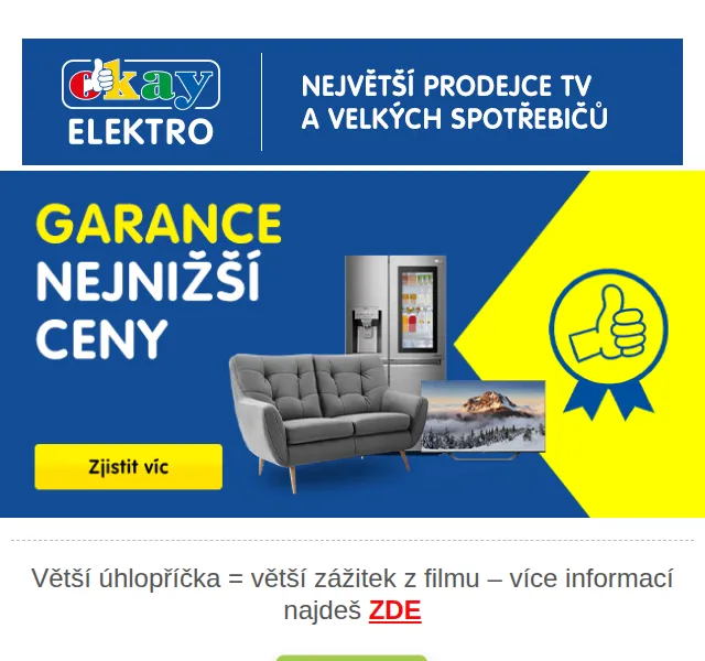 OKAY: Televize Hisense, Philips, LG, TCL od 14 999 Kč – červen 2026 | Nuslet.cz