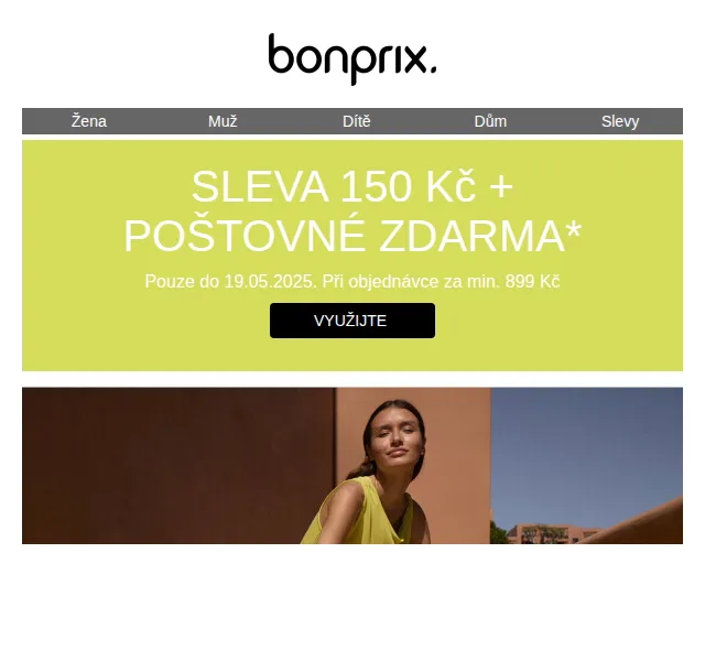 bonprix: sleva 150 Kč + poštovné zdarma – červenec 2026 | Nuslet.cz