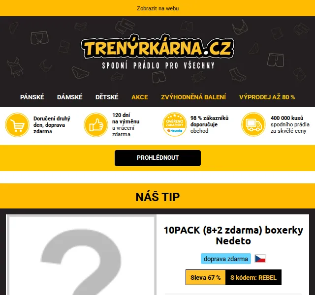 Lukáš z Trenýrkárna.cz: Slevy až 82 % na boxerky – červen 2026 | Nuslet.cz