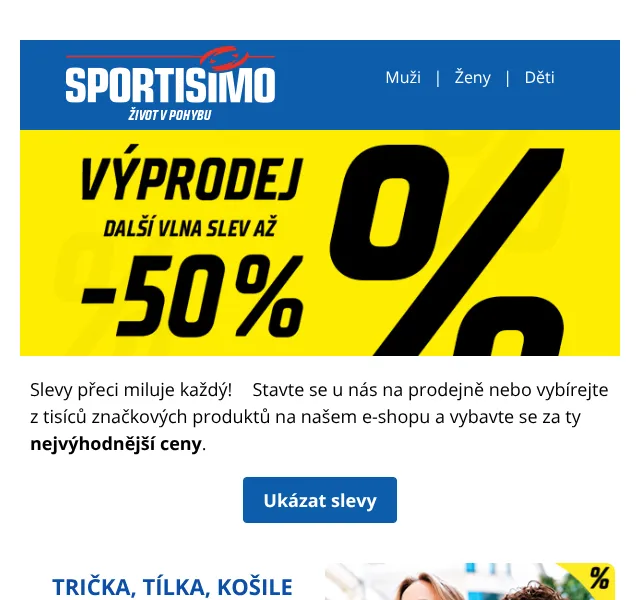 Sportisimo.cz: Letní slevy až 50 % – červenec 2026 | Nuslet.cz