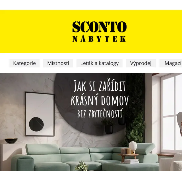 Sconto: Nábytek a dekorace do domova – září 2026
