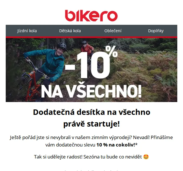 Czbikero: Dodatečná sleva 10 % na vše – červen 2026 | Nuslet.cz