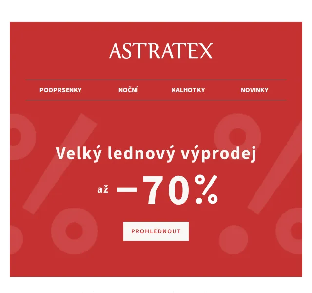 Astratex.cz: slevy až 70 % na prádlo a povlečení – červen 2026 | Nuslet.cz