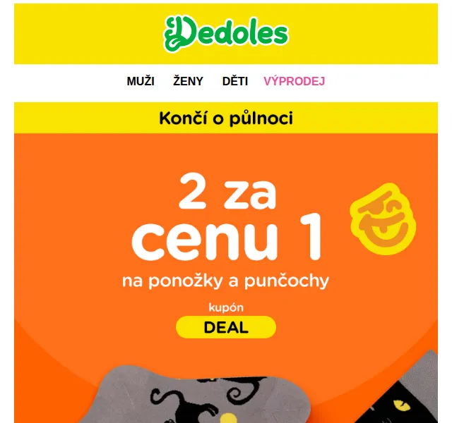 Dedoles.cz: Ponožky zdarma – jen do půlnoci | červen 2026 | Nuslet.cz