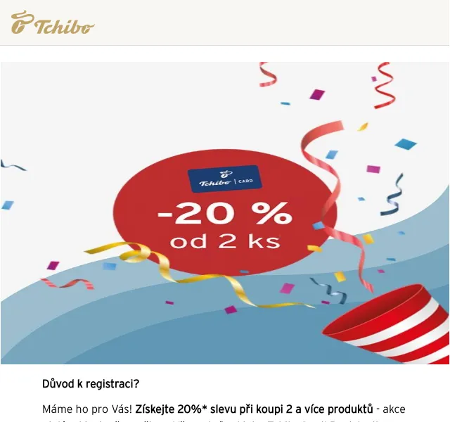 Tchibo: 20% sleva s TchiboCard – červen 2026 | Nuslet.cz