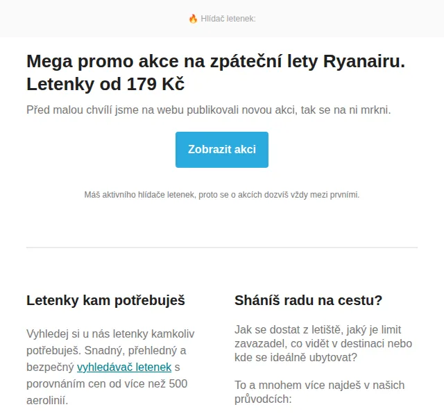 Cestujlevne.com: Ryanair letenky od 179 Kč – červen 2026 | Nuslet.cz