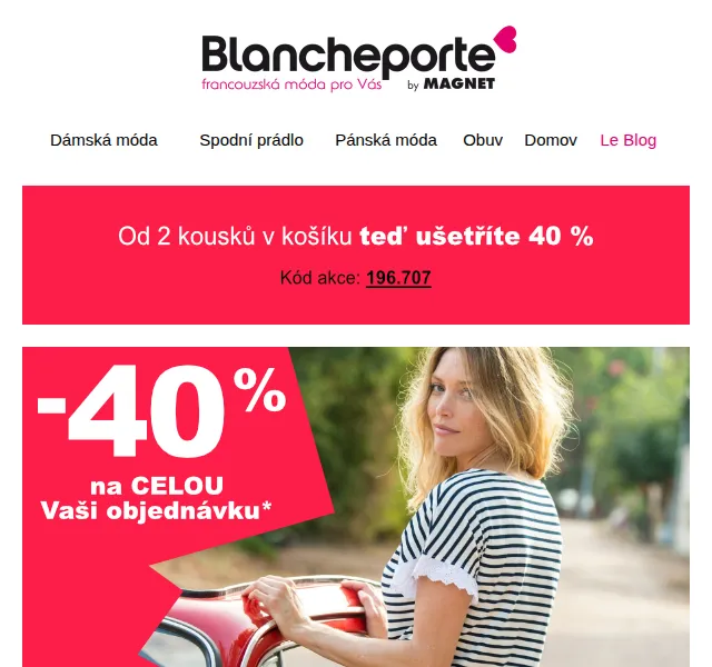 Blancheporte: -40 % na pruhovanou módu – červen 2026 | Nuslet.cz