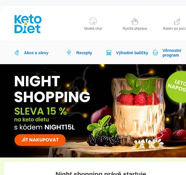 KetoDiet: Sleva 15 % na vše – night shopping naposledy | červenec 2026 | Nuslet.cz