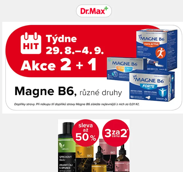Dr.Max: Až 50 % slevy na léky a kosmetiku – červen 2026 | Nuslet.cz