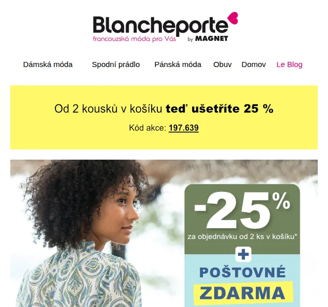 Blancheporte: Sleva 25 % na jarní módu – červen 2026 | Nuslet.cz