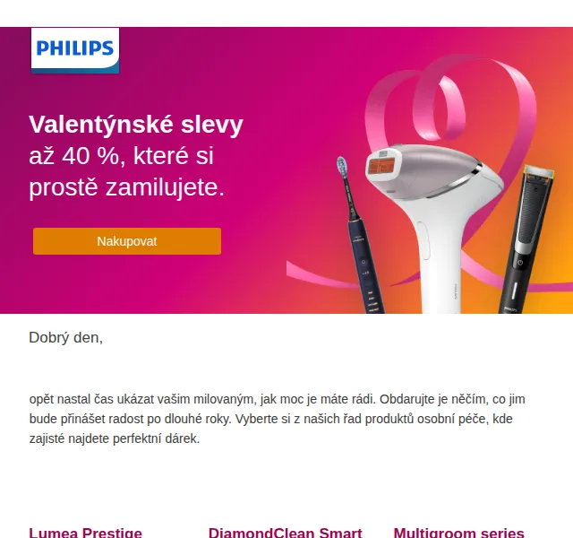 Philips: Valentýnské slevy až 40 % – červen 2026 | Nuslet.cz