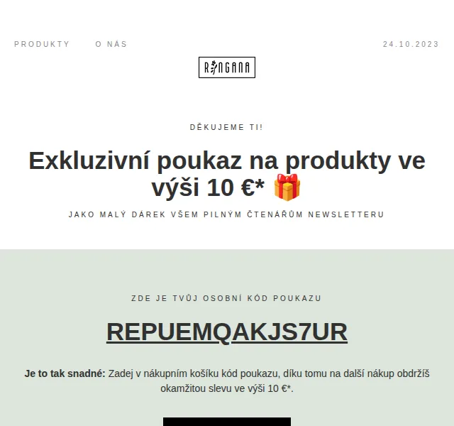 RINGANA: Sleva 10 € na produkty – červen 2026 | Nuslet.cz