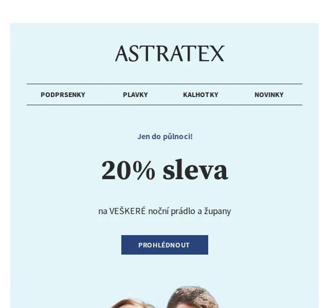 Astratex: −20 % na noční prádlo a doprava zdarma – červen 2026 | Nuslet.cz