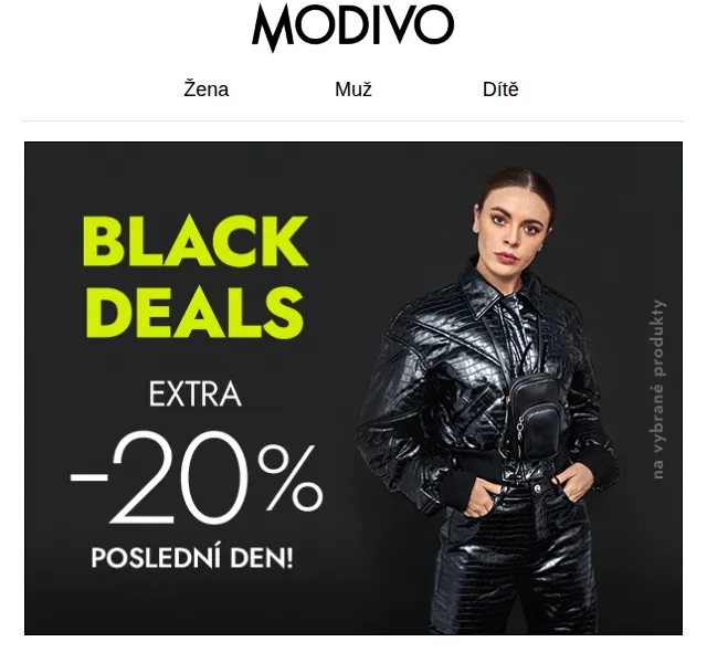 Modivo: Black DEALS sleva -20 % – červen 2026 | Nuslet.cz
