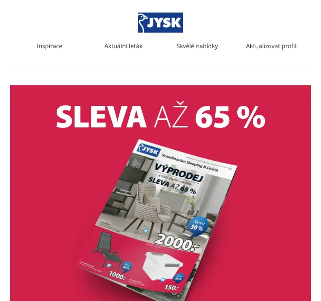 JYSK: Výprodej až 78 % – červen 2026 | Nuslet.cz